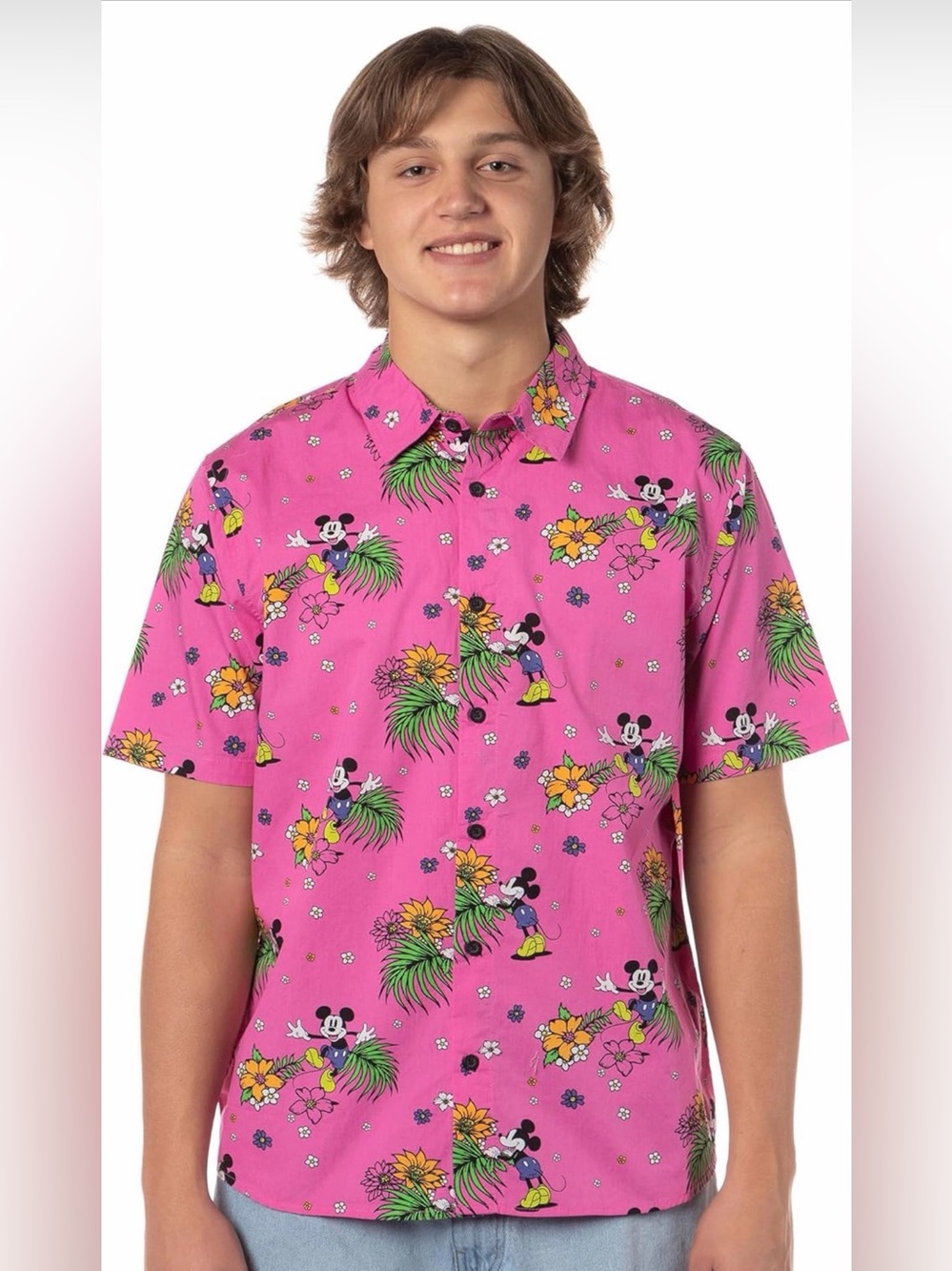Neff Pink Tropical Short-Sleeve Button-Down Shirt